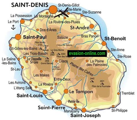 Carte De La Réunion ≡ Voyage Carte Plan