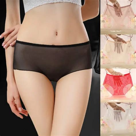 Women Sheer Panties Thong Ultra Thin Mesh See Through Underwear