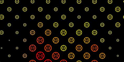 Dark Pink Yellow Vector Background With Occult Symbols 11540567