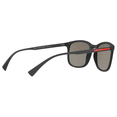 Prada Linea Rossa Ps 01ts Men S Rectangular Sunglasses Black Mirror Silver