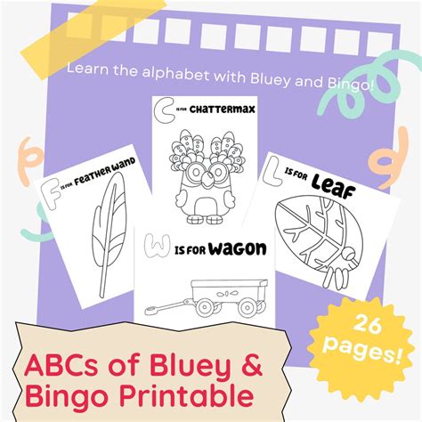 Abcs Of Bluey And Bingo Printable Alphabet Coloring Pages Etsy