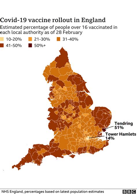 Englands Coronavirus Vaccine Rollout In Maps Bbc News