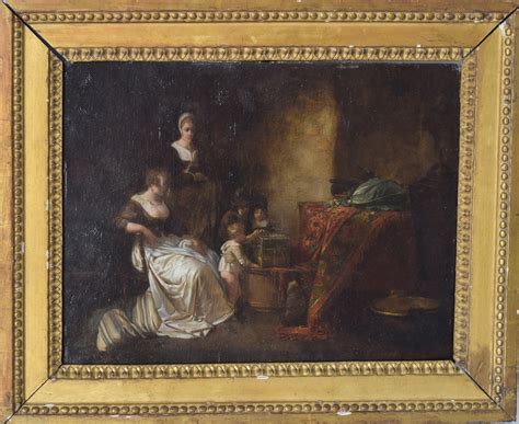 Domestic Scene 1700s Oil On Panel For Sale At Pamono