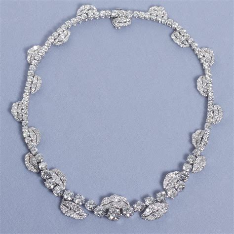 French Garland Diamond Platinum Necklace For Sale At 1stdibs