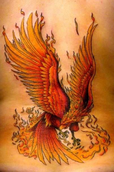 Best Tattoo Gallery Full Color Phoenix Tattoo Design