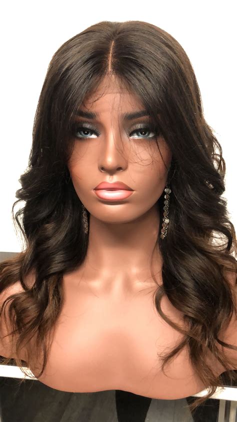 Natural Black To Dark Brown Custom Wig Virgin Hair Wigs Wigs Wig