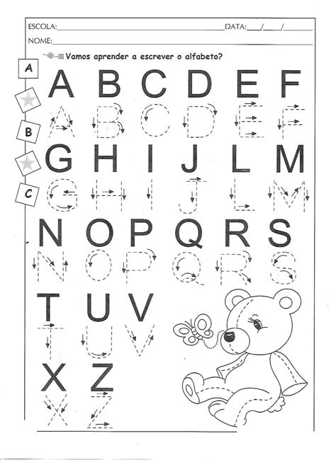 Caligrafia Alfabeto Com Setas Atividades Educação Infantil