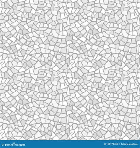 Light Gray Abstract Mosaic Seamless Pattern Vector Background Endless