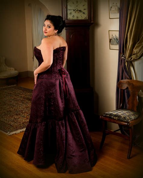 Plus Size Wedding Corset Gown Burgundy Brocade Curvy Corset Etsy