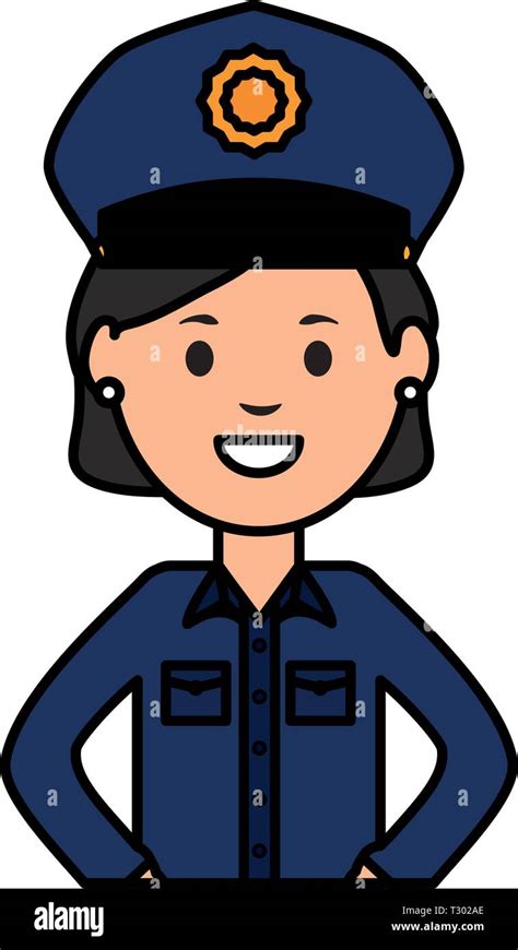 Female Police Officer Avatar Character Vector Illustration Design Stock