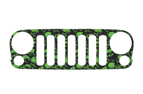 Jk Jeep Wrangler Grill Skins Skulls Decal Diecut Grill Amazon Lime