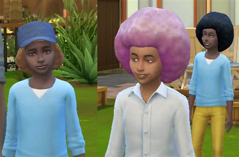 Mod The Sims Big Afro For Small People Childrens Conversion By Images