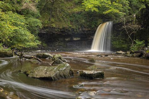 Sgwd Gwladus Waterfall Near Ystradfellte In The Brecon Beacons National