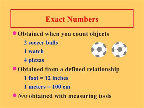 Measured And Exact Numbers
