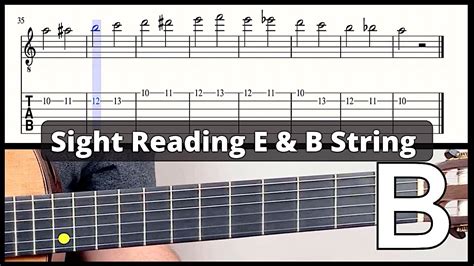 Sight Reading For Guitar Notes On The High E And B String 1st Octave