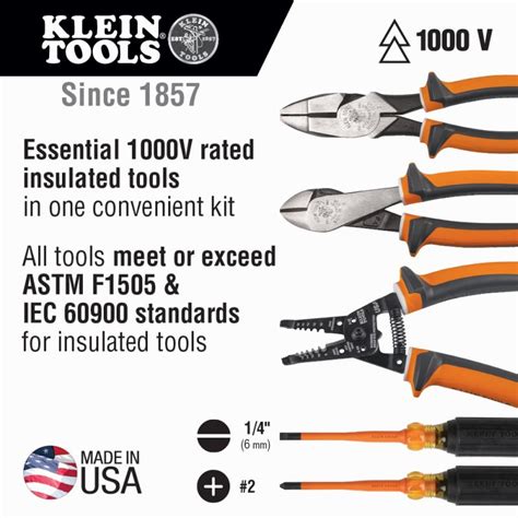 Klein Tool 5 Piece 1000v Insulated Electricians Tool Kit