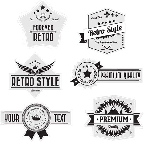 Retro badges logo set vector | Free download