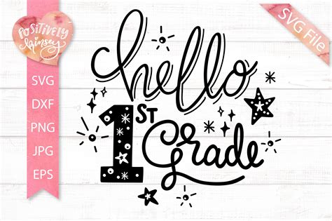 Hello 1st Grade Svg Dxf Png  Eps Cute First Grade Svg 299107