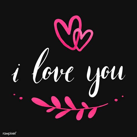 I Love You Typography Vector Free Image By Aum I Love