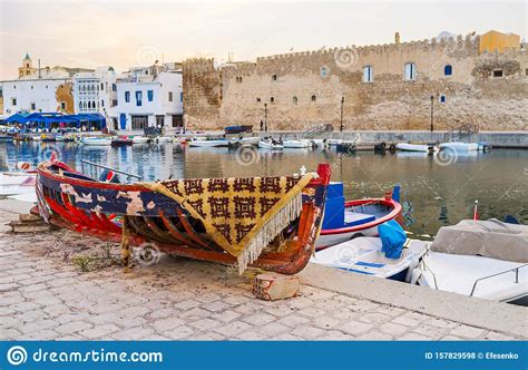 The Old Wooden Boat In Bizerte Port Tunisia Stock Photo Image Of