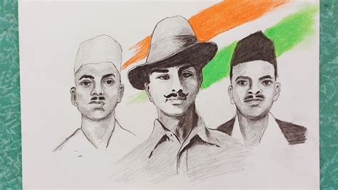 How To Draw Freedom Fighters On Republic Day Independence Day Drawing