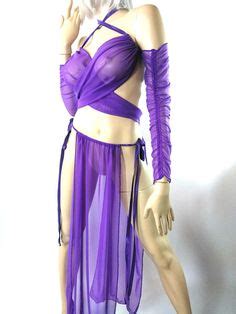 New Akorieha Gorean Kajira Purple Ta Teera Pleasure Slave Outfit With