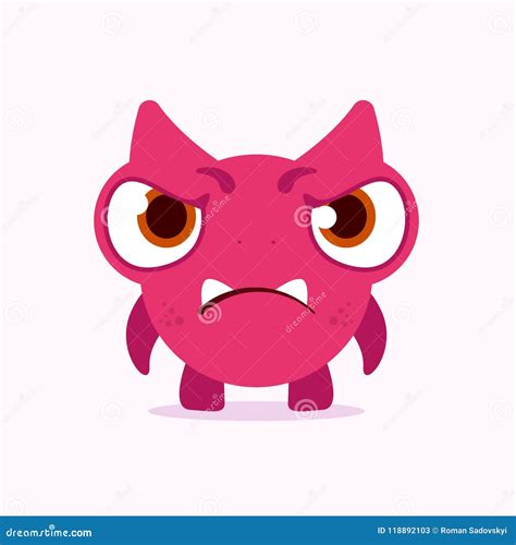 Cute Grumpy Monster Grumpy Monster Emotion Cute Monster Illustration