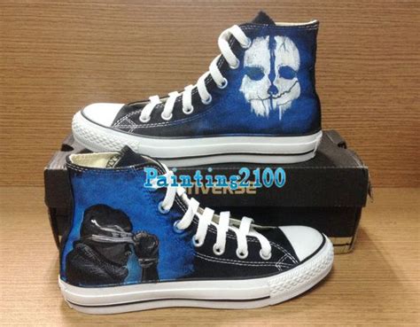 Call Of Duty Ghost Shoeshand Painted Converseblack By Painting2100 Hand