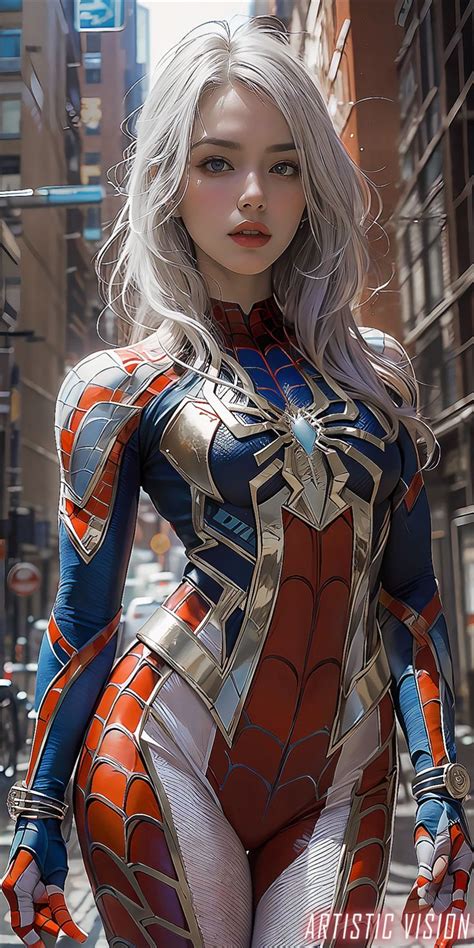 Asian Spiderwoman Ai Art Superhero Suits Female Superhero Girl