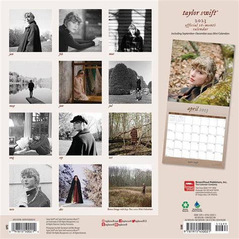 Taylor Swift Official 2023 12 X 24 Inch Monthly Square Wall Calendar