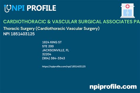 Cardiothoracic And Vascular Surgical Associates Pa Npi 1851403125