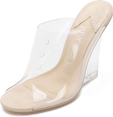 Mackin J 405 1 Womens Lucite Clear Wedge Heel Sandals Open Toe Slip On