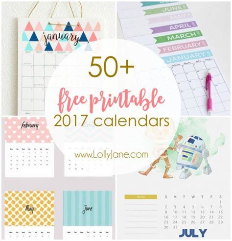 2020 Free Printable Calendars Lolly Jane Images