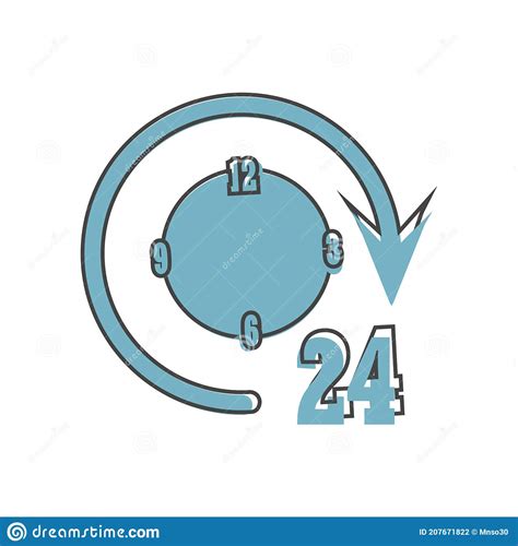 Vector Image Round The Clock 24 Hours Stock Vector Illustration Of