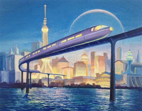Futuristic Train Art Of Jonathan Wiltshire Gouache Train Art