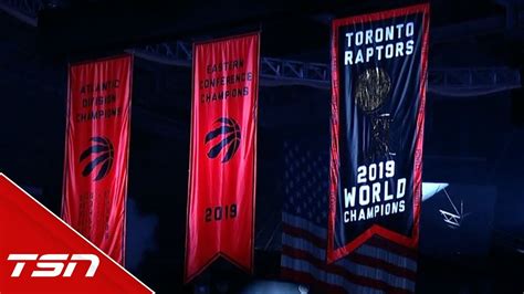 Raptors Unveil Nba Championship Banner Youtube