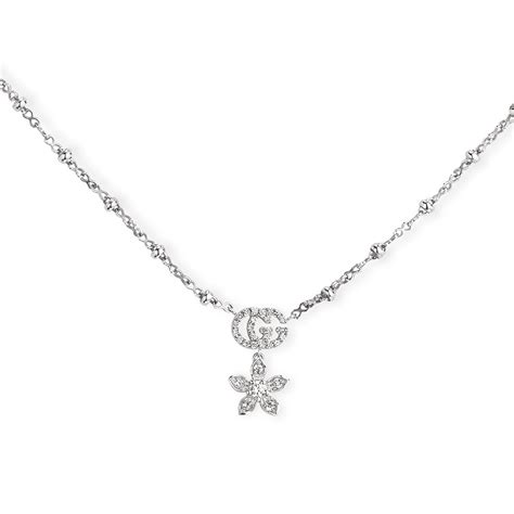 Gucci Gg Running Necklace In White Gold Gregory Jewellers