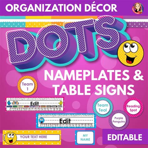 Editable Desk Nameplates Name Tags And Table Labels In Polka Etsy