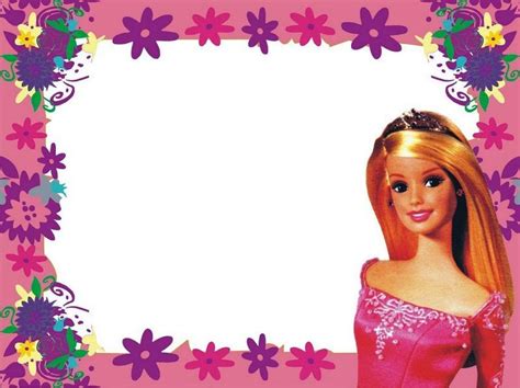 Invitaciones O Marcos Para Fotos De Barbie Para Imprimir Gratis