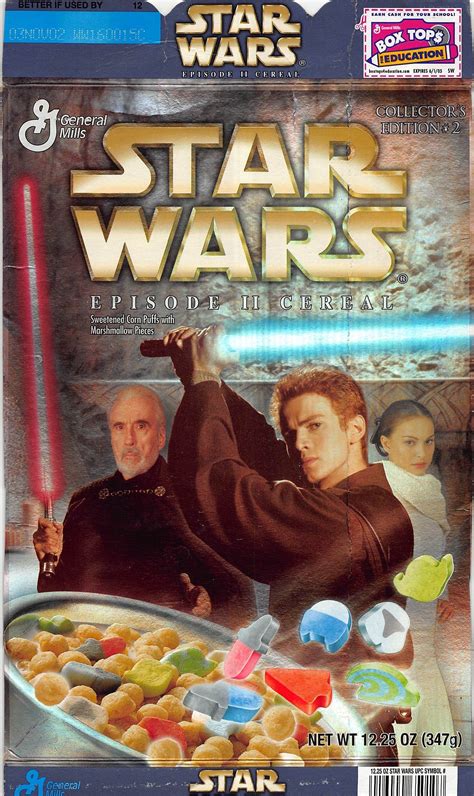star wars episode ii cereal box 2002 weird food star wars episode ii types of cereal