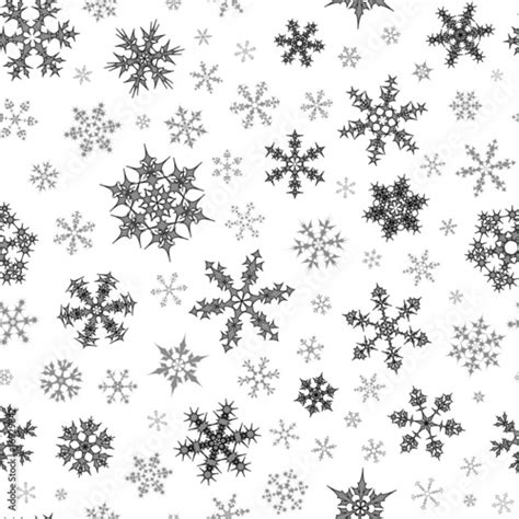 Seamless Snowflakes Pattern Black And White Stock Image And Royalty