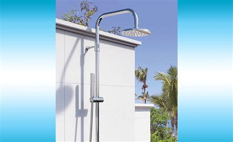 outdoor shower co stainless steel showers 2015 06 23 supply house times