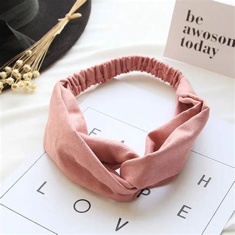 2018 New Women Spring Suede Soft Solid Headbands Vintage Cross Knot