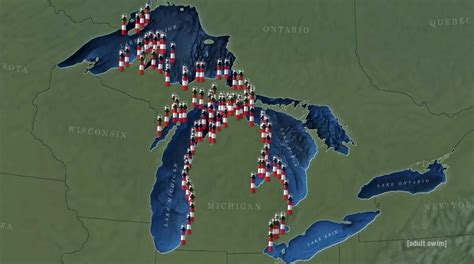 Lighthouse Map Of Michigan — Scott Reinhard Maps
