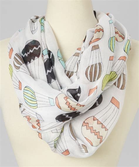 White And Green Hot Air Balloon Infinity Scarf My Style Chic Scarves Style