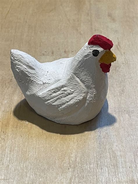 Wood Carved Chicken Etsy