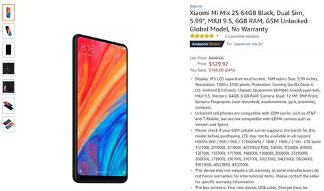It was launched on october 10, 2017. Xiaomi Mi MIX 2S Now Available In The US Via Amazon ...