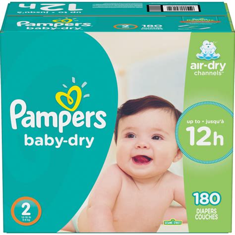 Pampers Baby Dry Diapers Size 2 180 Count Shop Sun Fresh