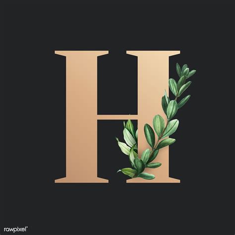 Download Premium Illustration Of Botanical Capital Letter H