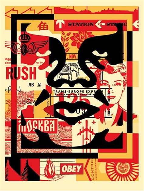 Shepard Fairey Obey 3 Face Collage Mutualart